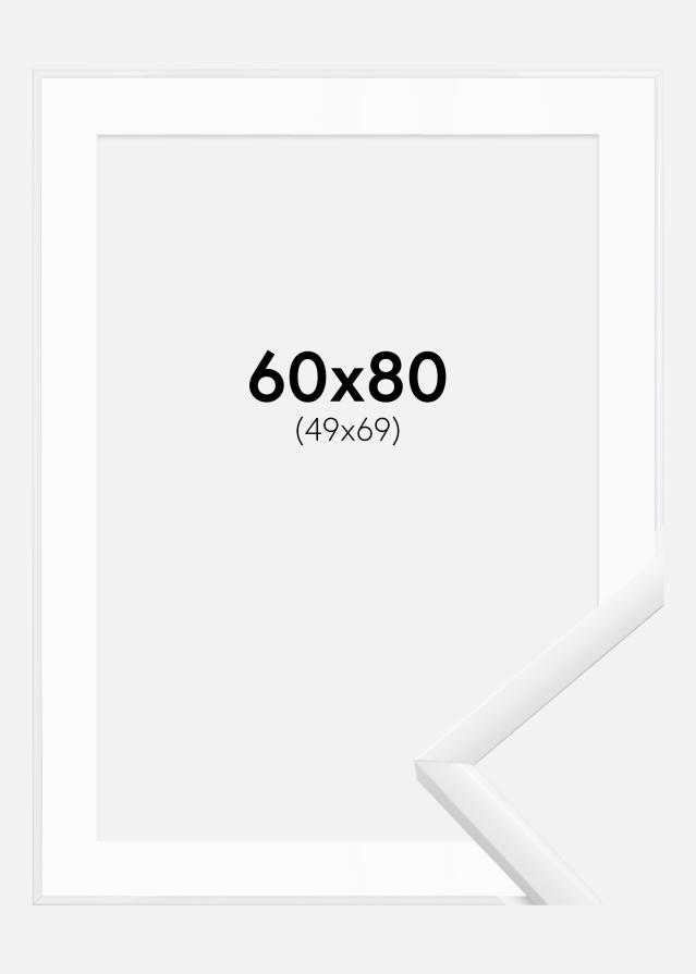 Moldura New Lifestyle Branco 60x80 cm - Passe-partout Branco 50x70 cm