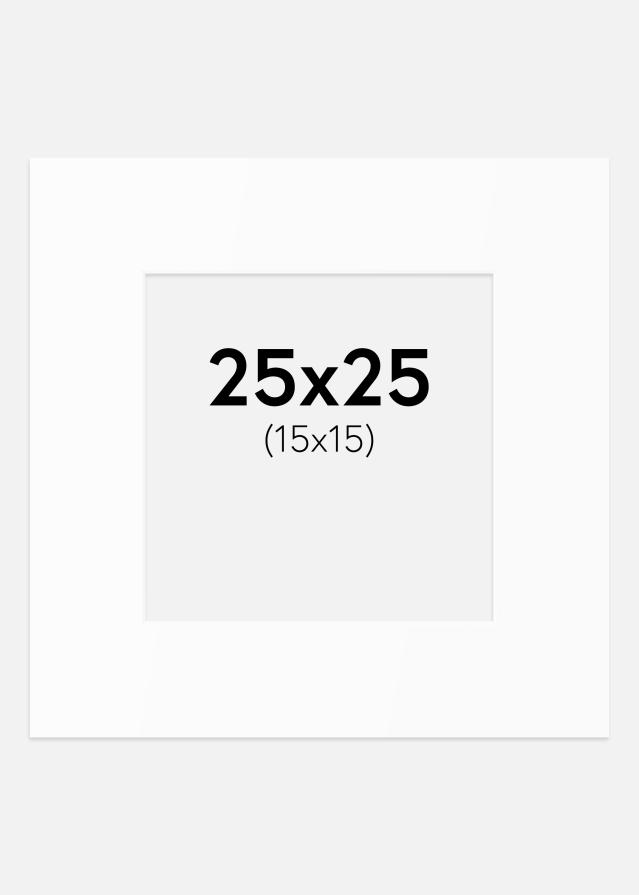 Passe-partout Branco Padrão (Bordo interior branco) 25x25 cm (15x15)