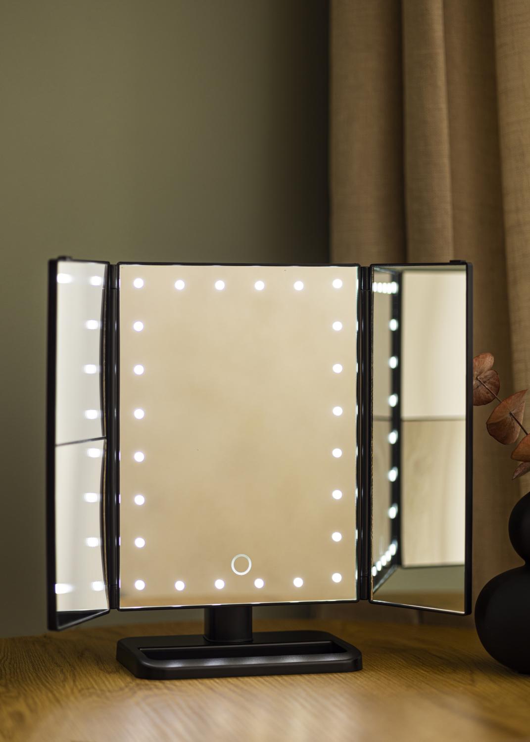 Product Image for KAILA Espelho para toucador Tri-Fold Magnifying Preto 20x30 cm