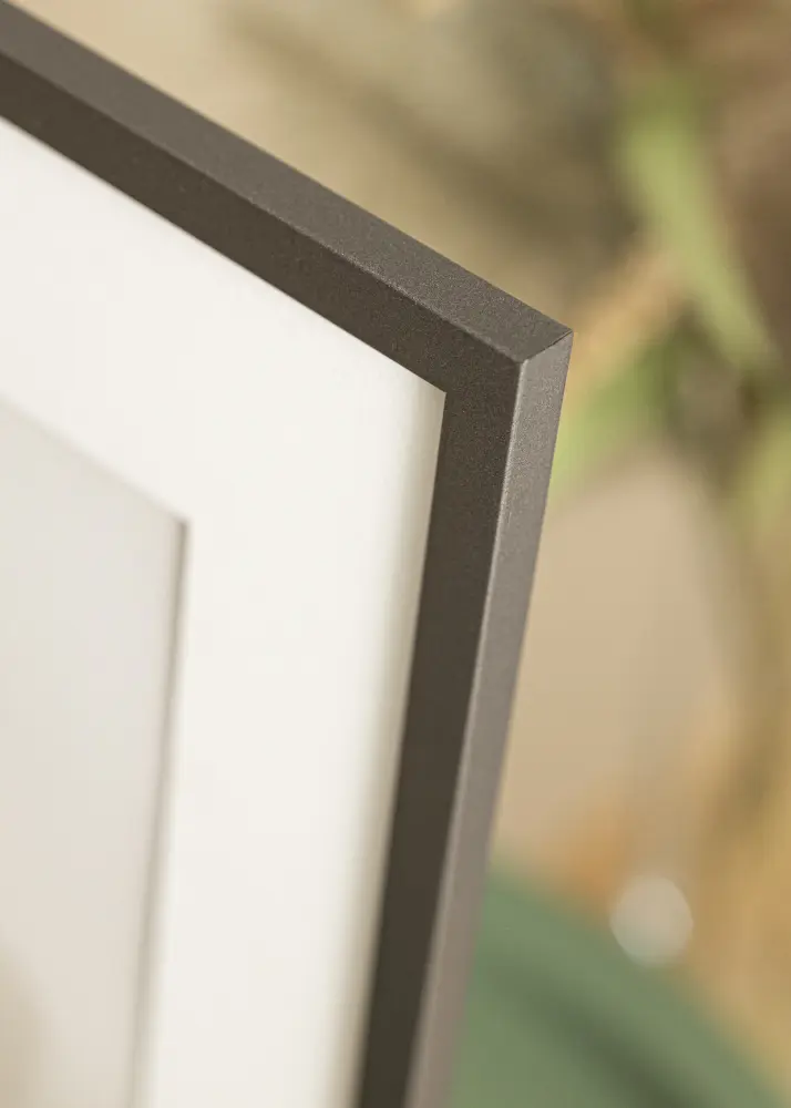 Moldura Edsbyn Grafite 13x18 cm - Passe-partout Branco 7x10 cm