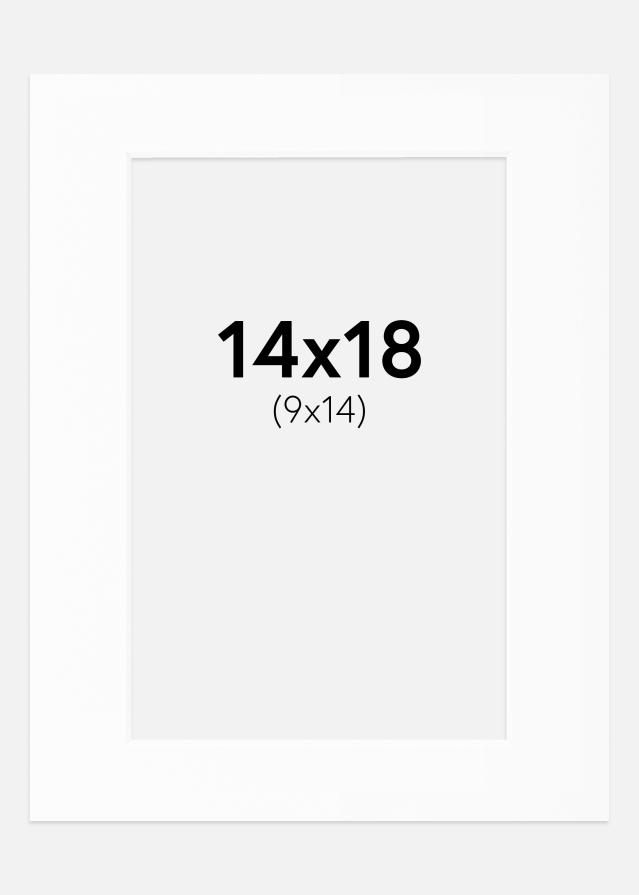 Passe-partout Branco Padrão (Bordo interior branco) 14x18 cm (9x14)