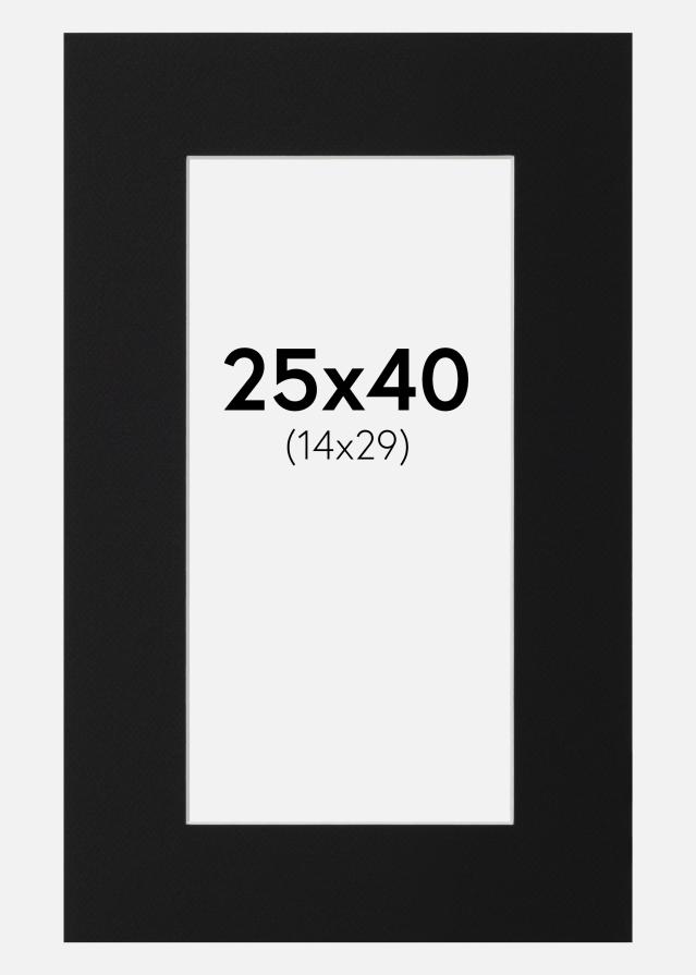 Passe-partout Preto Padrão (Bordo interior branco) 25x40 cm (14x29)