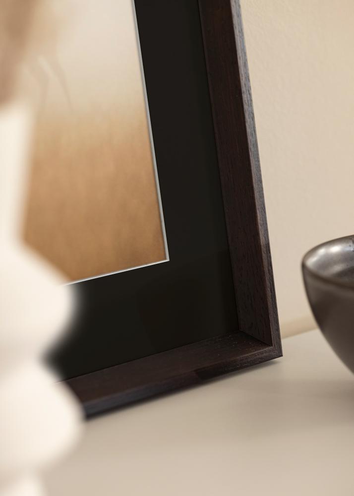 Moldura Globe Espresso 24x30 cm - Passe-partout Preto 7x9 inches