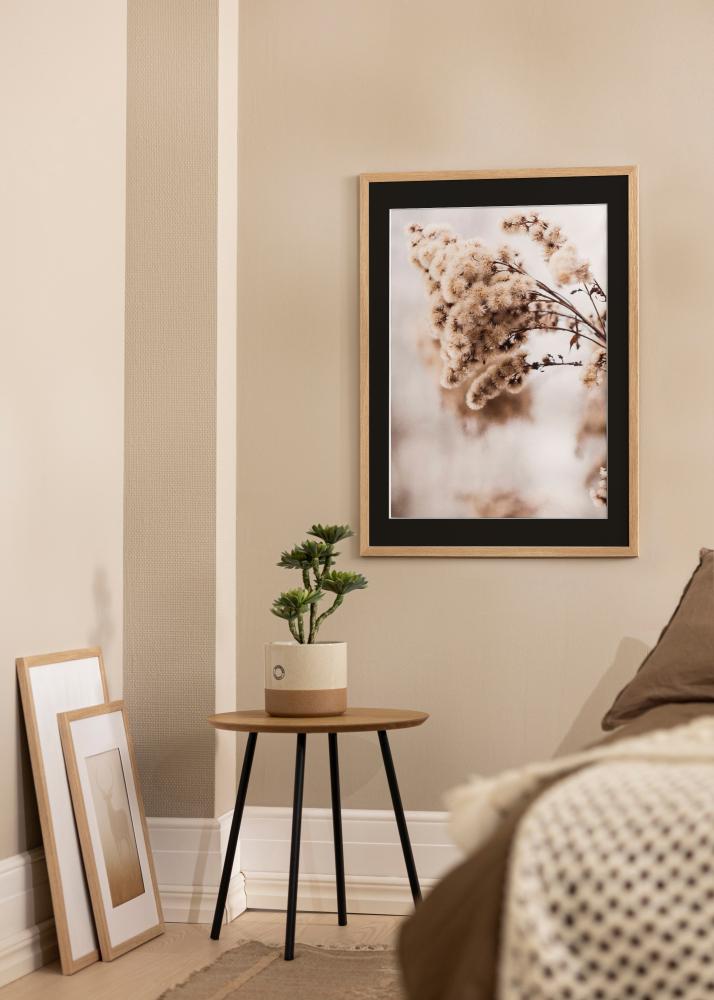 Moldura Stilren Carvalho 40x50 cm - Passe-partout Preto 29,7x42 cm (A3)