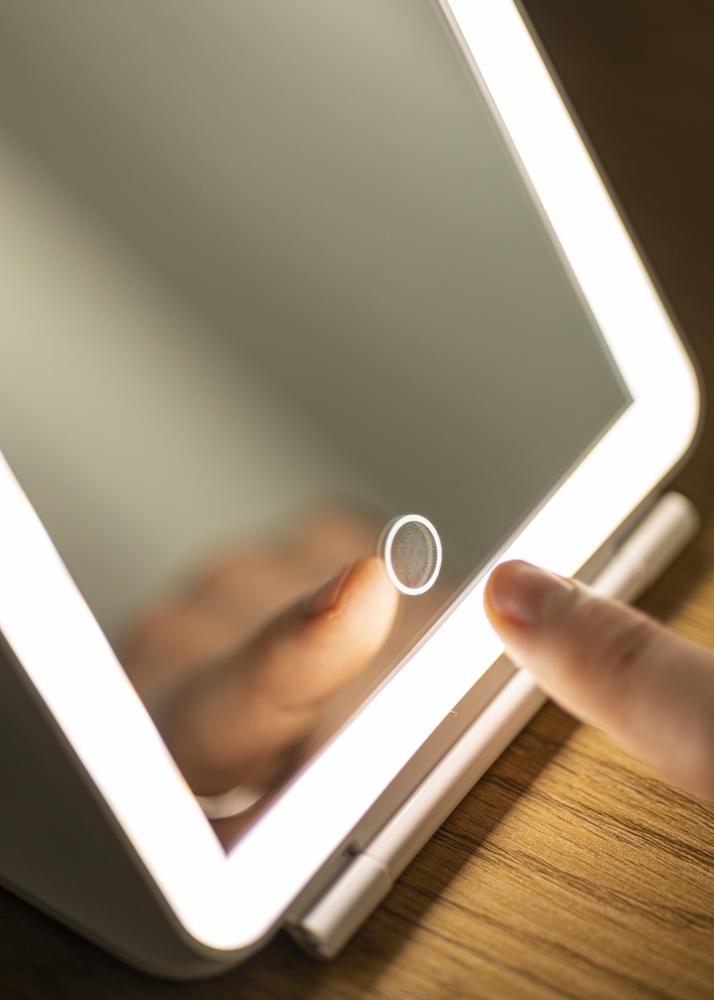 KAILA Espelho para toucador Travel LED Recarregável Branco 14x20 cm