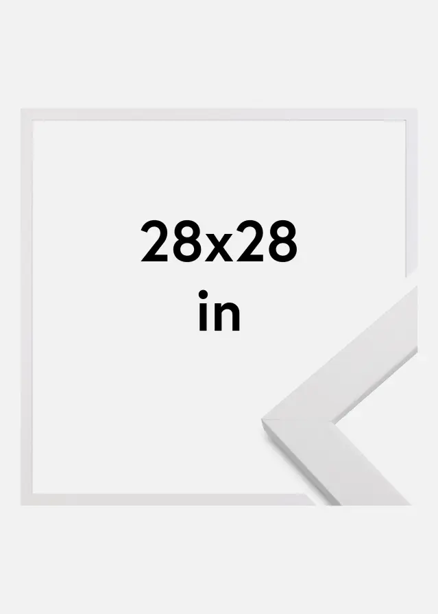 Moldura White Wood Vidro acrílico 28x28 inches (71,12x71,12 cm)