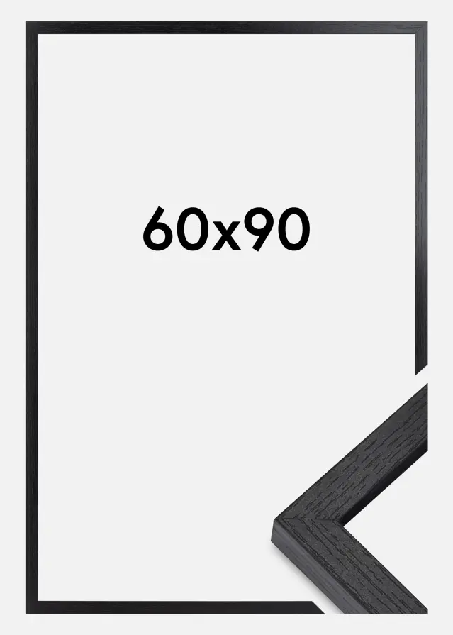 BGA Moldura caixa Vidro acrílico Preto 60x90 cm
