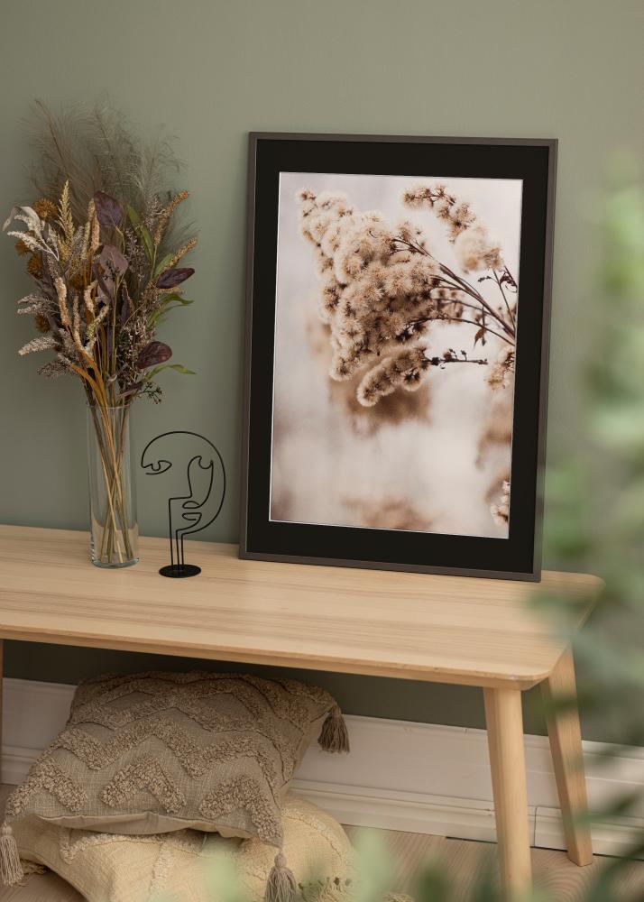 Moldura Edsbyn Grafite 40x60 cm - Passe-partout Preto 30x50 cm