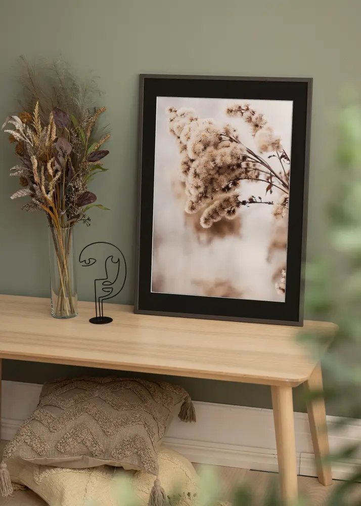 Moldura Edsbyn Grafite 30x40 cm - Passe-partout Preto 21x30 cm