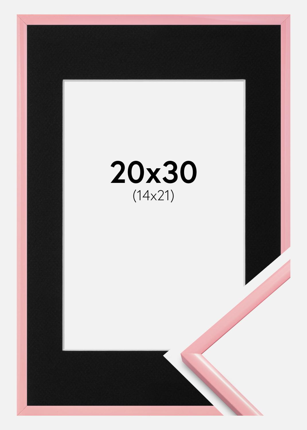 Product Image for Moldura New Lifestyle Cor-de-rosa 20x30 cm - Passe-partout Preto 15x22 cm