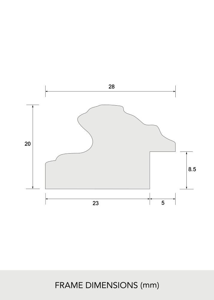 Moldura Swirl Vidro acrílico Dourado 30x40 cm