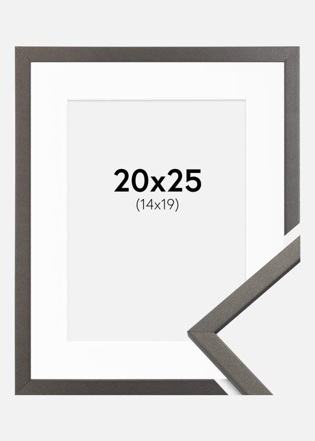 Moldura Edsbyn Grafite 20x25 cm - Passe-partout Branco 15x20 cm
