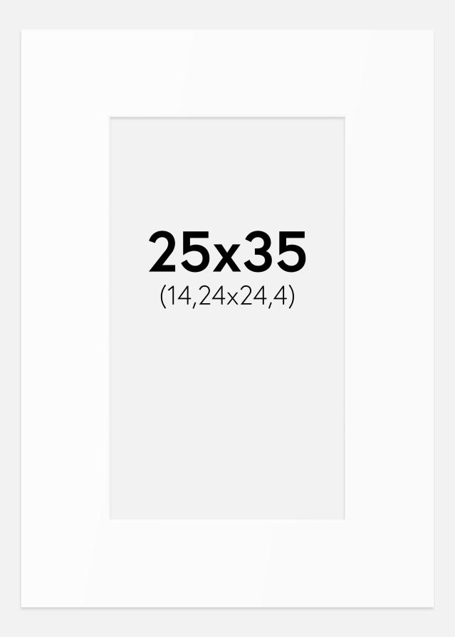 Passe-partout Branco Padrão (Bordo interior branco) 25x35 cm (14,24x24,4)
