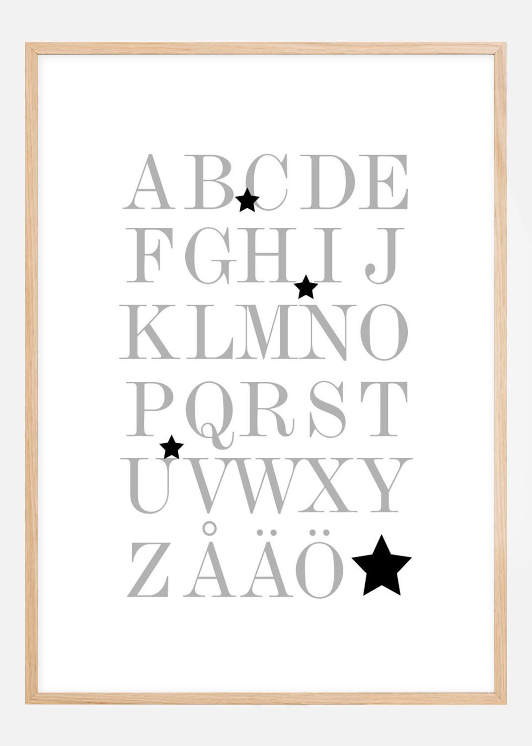 Product Image for ABC - Cinzento/Preto Póster (21x29.7 cm (A4))