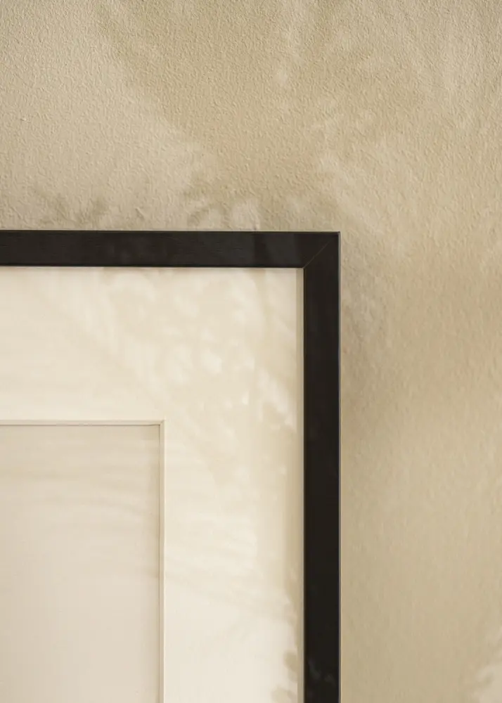 Moldura E-Line Preto 30x30 cm - Passe-partout Branco 8x8 inches