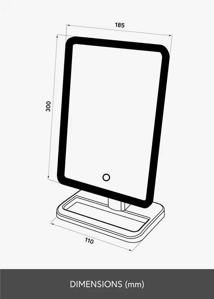 KAILA Espelho para toucador LED un.rip com coluna Bluetooth Branco 18x30 cm