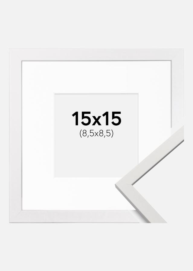 Moldura Edsbyn Branco 15x15 cm - Passe-partout Branco 9x9 cm
