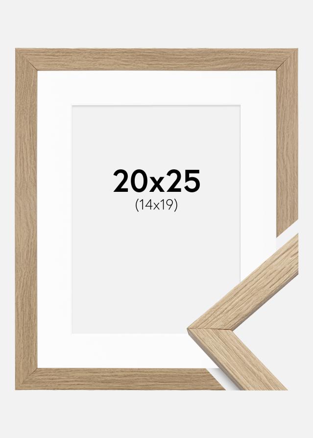 Moldura Stilren Carvalho 20x25 cm - Passe-partout Branco 15x20 cm