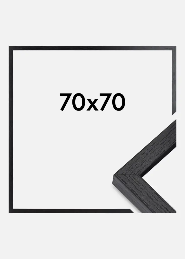 BGA Moldura caixa Vidro acrílico Preto 70x70 cm