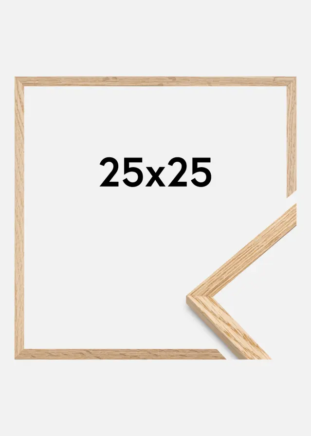 Moldura Carvalho Fino Vidro acrílico 25x25 cm
