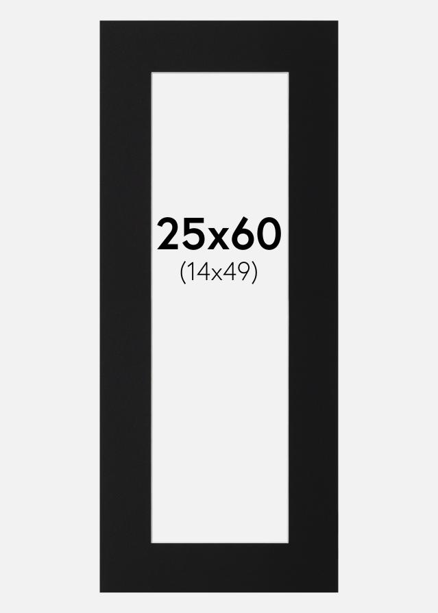 Passe-partout Preto Padrão (Bordo interior branco) 25x60 cm (14x49)