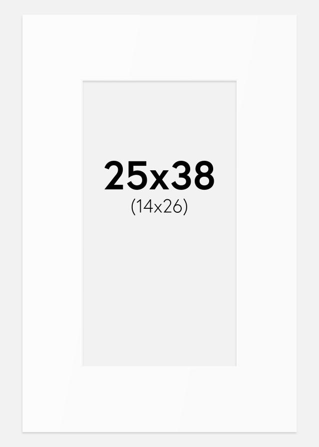 Passe-partout Branco Padrão (Bordo interior branco) 25x38 cm (14x26)