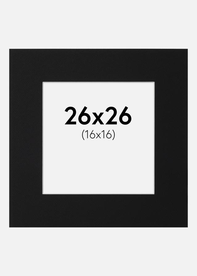Passe-partout Preto Padrão (Bordo interior branco) 26x26 cm (16x16)