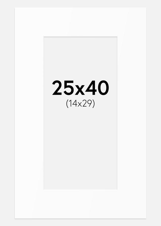 Passe-partout Branco Padrão (Bordo interior branco) 25x40 cm (14x29)