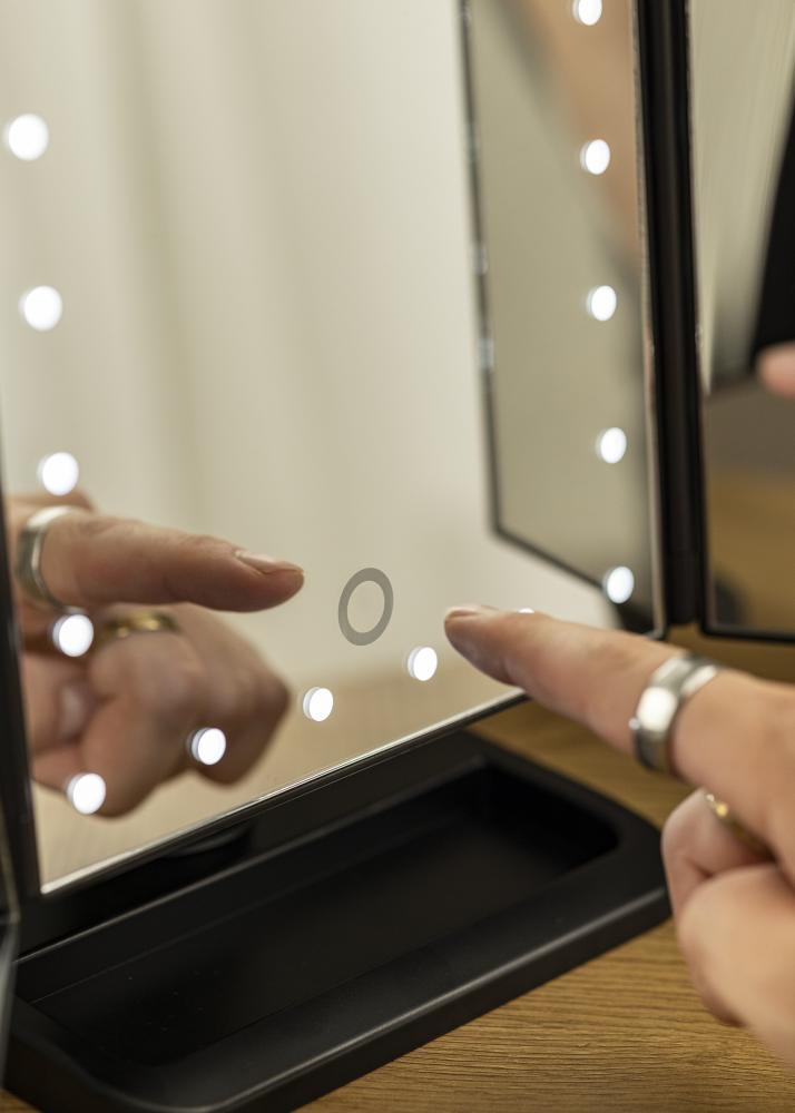 KAILA Espelho para toucador Fold II Preto - 38x25 cm