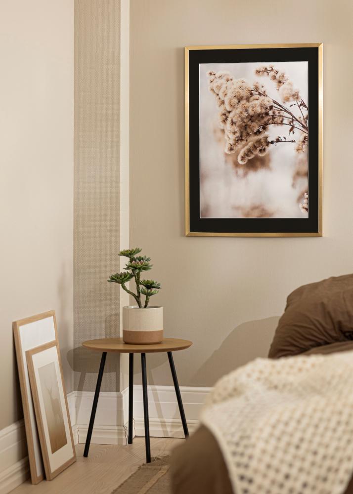 Moldura Trendy Dourado 20x25 cm - Passe-partout Preto 14x18 cm