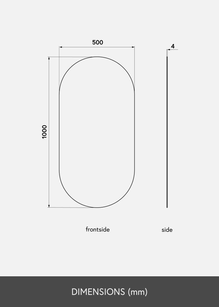 KAILA Espelho Oval Dfolha Bronze 50x100 cm