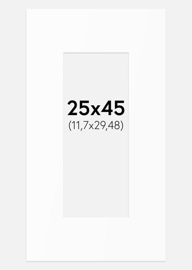 Passe-partout Branco Padrão (Bordo interior branco) 25x45 cm (11,7x29,48)