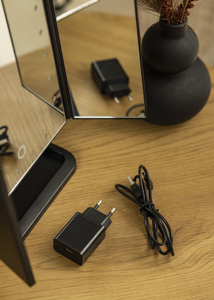 KAILA Espelho para toucador Fold II Preto - 38x25 cm