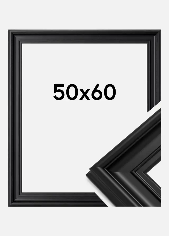 Moldura Mora Premium Vidro acrílico Preto 50x60 cm
