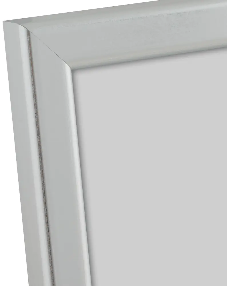 Moldura Slim Mate Vidro antirreflexo Prateado 15x20 cm