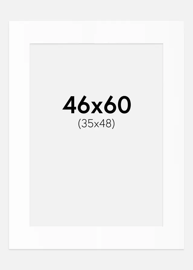 Passe-partout Branco Padrão (Bordo interior branco) 46x60 cm (35x48)