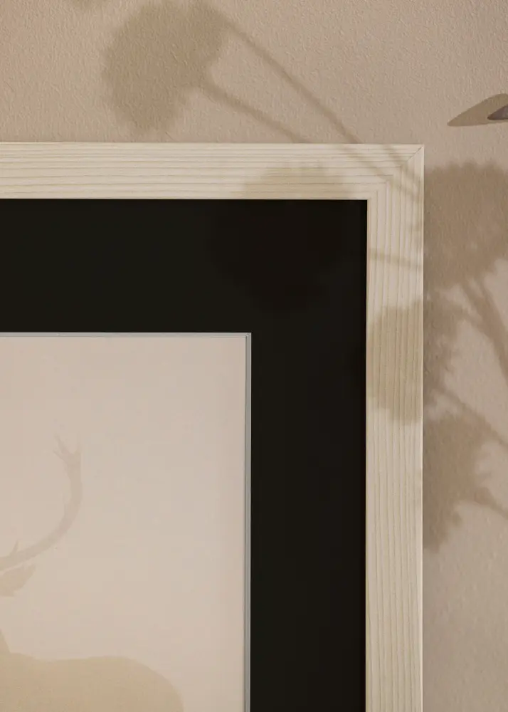 Moldura Fiorito Branco 40x50 cm - Passe-partout Preto 29,7x42 cm (A3)