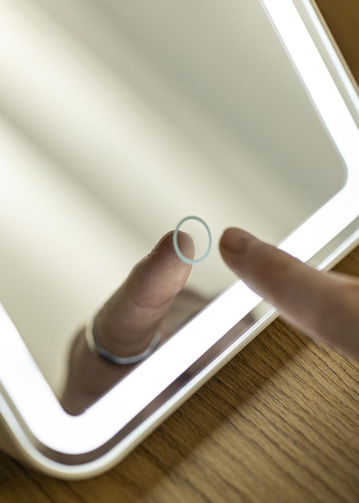 KAILA Espelho para toucador Travel LED Recarregável Branco 17x23 cm