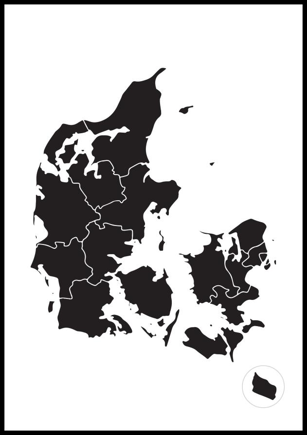 Mapa - Danmfolha - Preto Póster