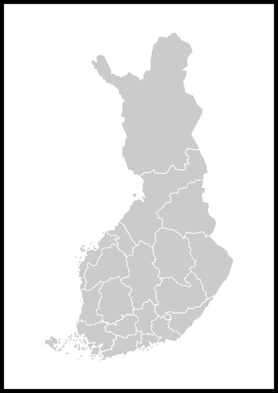 Product Image for Mapa - Finland - Cinzento Póster (21x29.7 cm (A4))