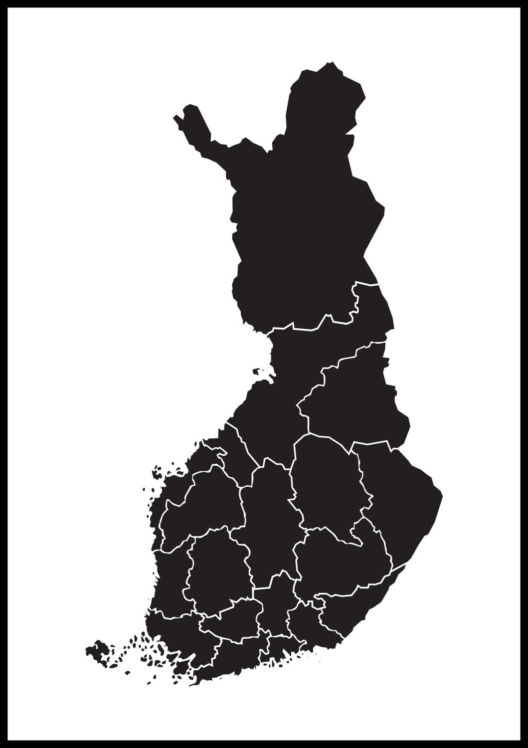 Product Image for Mapa - Finland - Preto Póster (21x29.7 cm (A4))