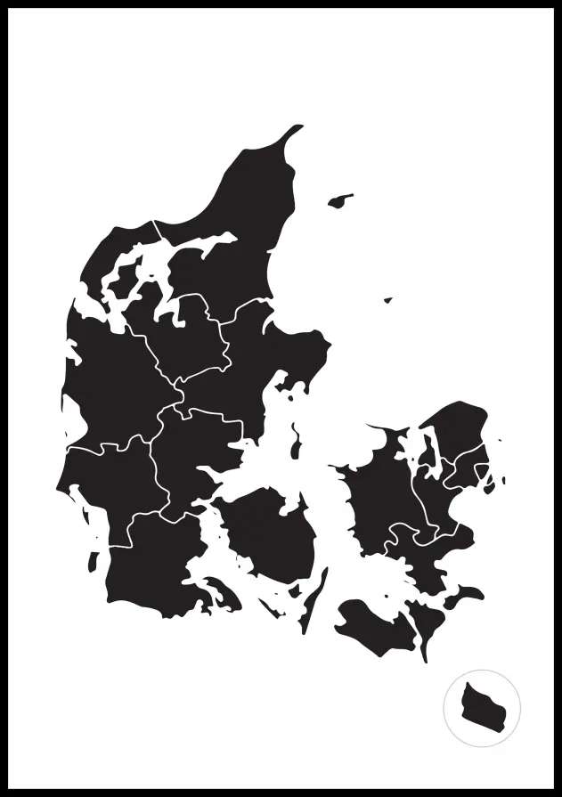 Mapa - Danmfolha - Preto Póster