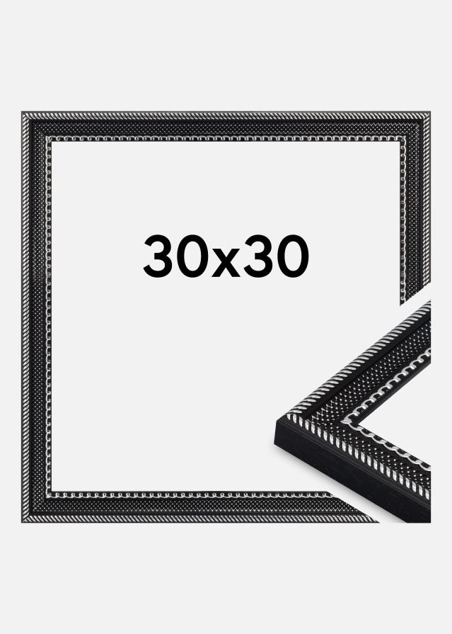 Moldura Trellis Vidro acrílico Preto 30x30 cm