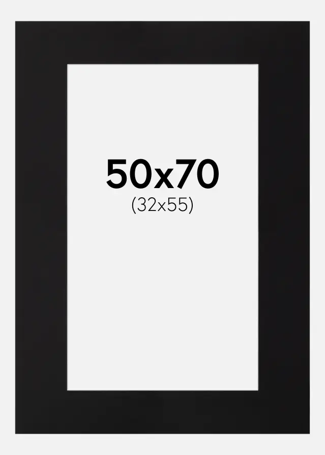 Passe-partout Preto Padrão (Bordo interior branco) 50x70 cm (32x55)