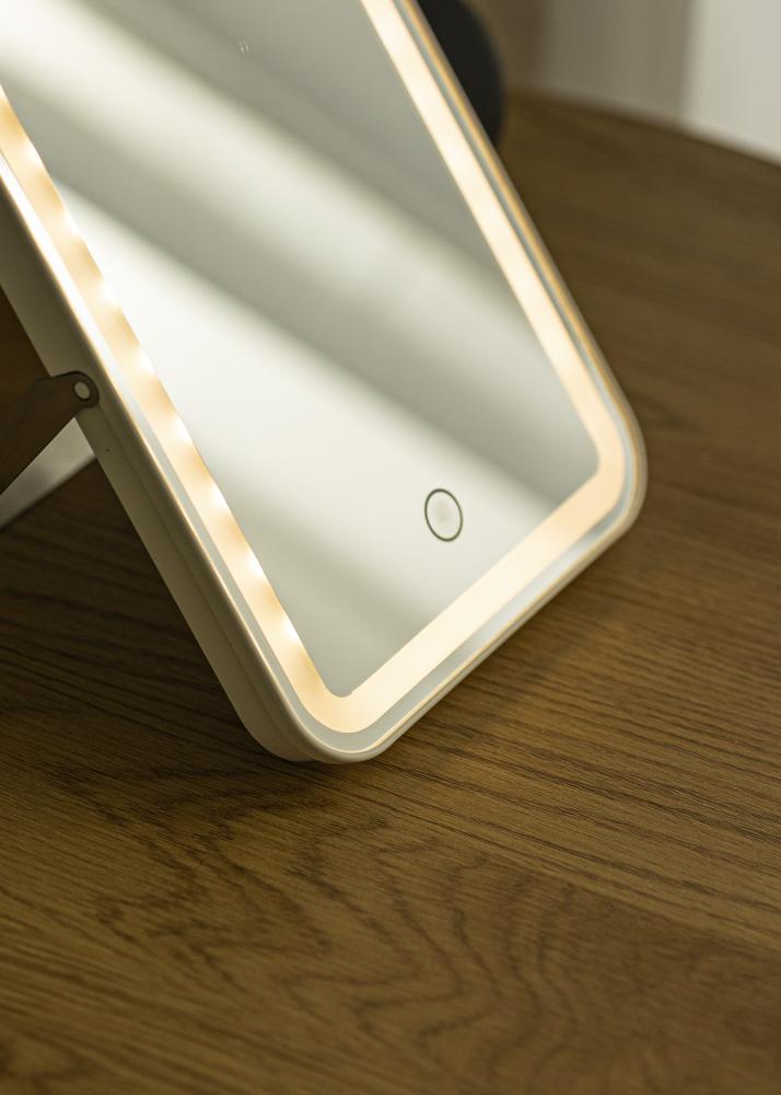 KAILA Espelho para toucador Travel LED Recarregável Branco 17x23 cm