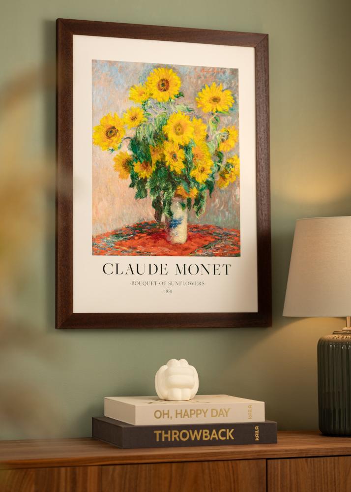 Moldura Juno Vidro acrílico Teca 45x60 cm