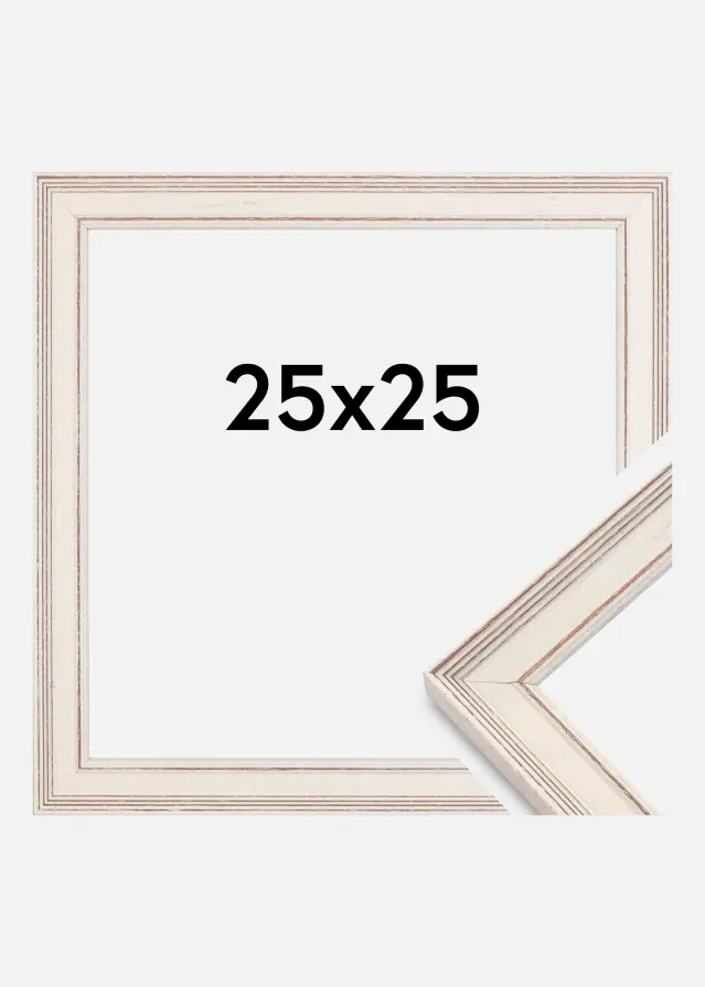 Moldura Shabby Chic Branco 25x25 cm