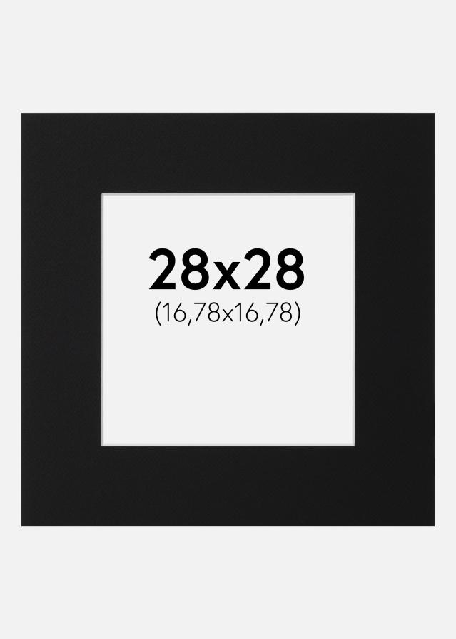 Passe-partout Preto Padrão (Bordo interior branco) 28x28 cm (16,78x16,78)