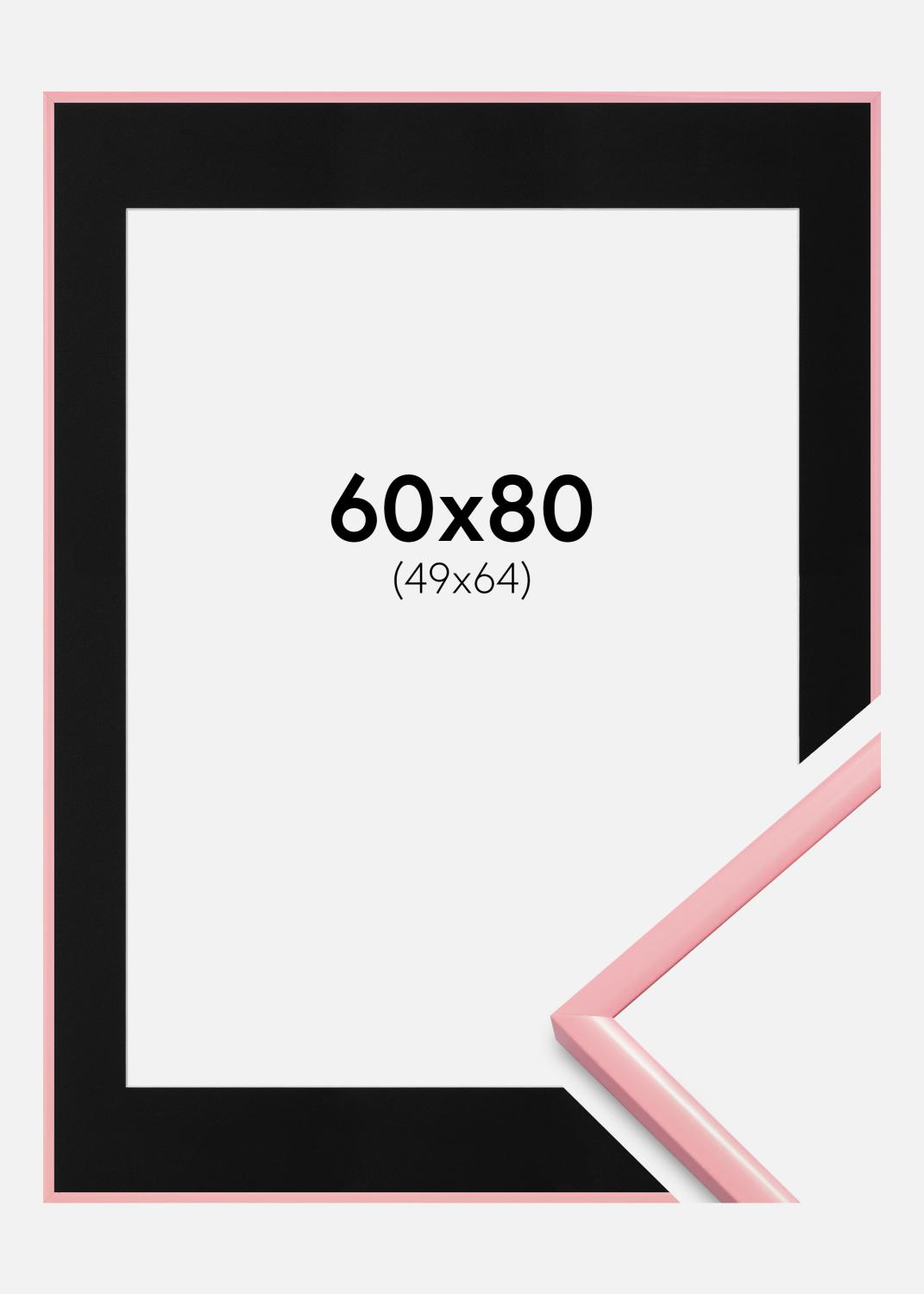 Product Image for Moldura New Lifestyle Cor-de-rosa 60x80 cm - Passe-partout Preto 50x65 cm