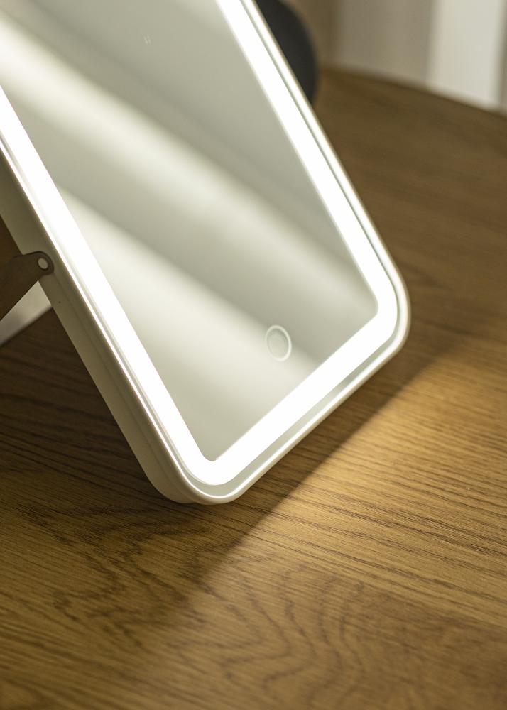 KAILA Espelho para toucador Travel LED Recarregável Branco 17x23 cm